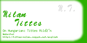 milan tittes business card